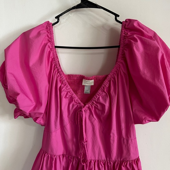 A New Day Pink Puff Sleeve Mini Dress - Picture 3 of 3